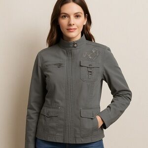 Lane Bryant military moto jacket, Size 14